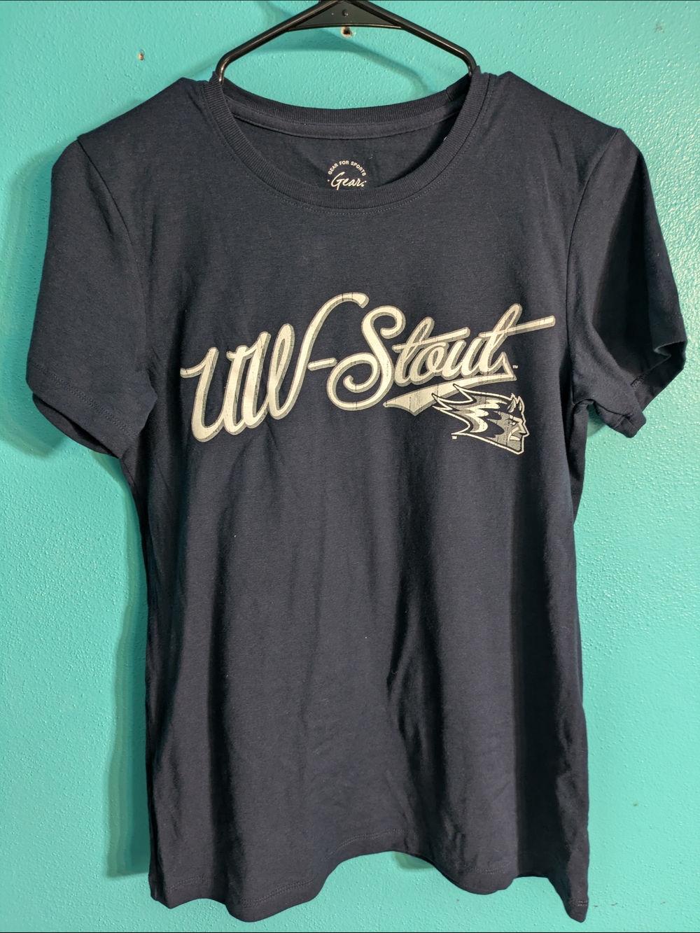 Gear For‎ Sports Navy UW-Stout Script Graphic Tee